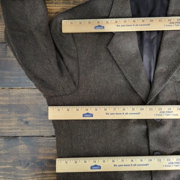 Casual Options Men's Sport Coat Blazer Three Button Brown Tweed‎ Wool Size 44R